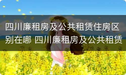 四川廉租房及公共租赁住房区别在哪 四川廉租房及公共租赁住房区别在哪儿