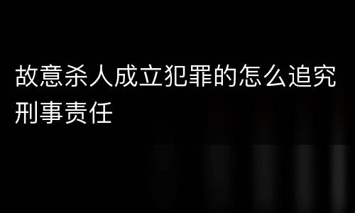故意杀人成立犯罪的怎么追究刑事责任