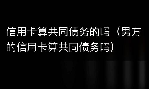 信用卡算共同债务的吗（男方的信用卡算共同债务吗）