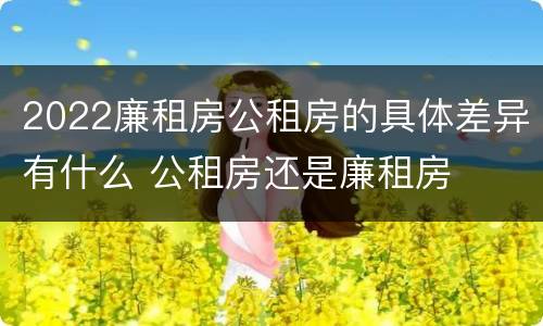 2022廉租房公租房的具体差异有什么 公租房还是廉租房