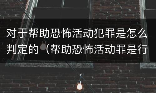 对于帮助恐怖活动犯罪是怎么判定的（帮助恐怖活动罪是行为犯吗）