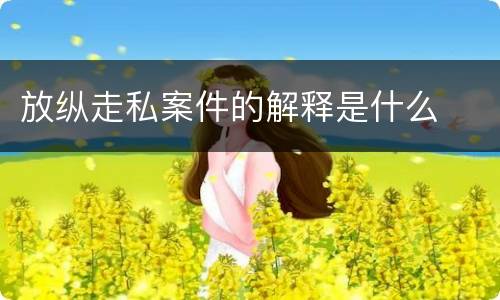 放纵走私案件的解释是什么