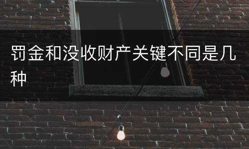 罚金和没收财产关键不同是几种