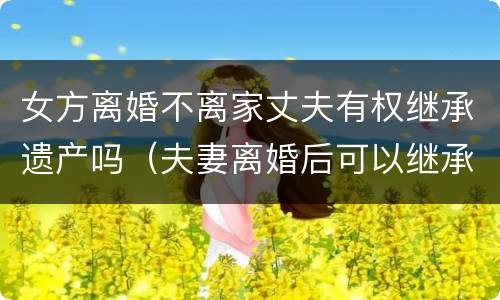 女方离婚不离家丈夫有权继承遗产吗（夫妻离婚后可以继承丈夫遗产吗）