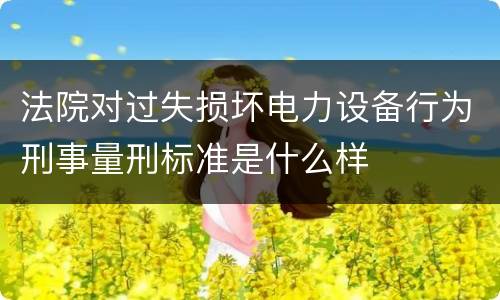 法院对过失损坏电力设备行为刑事量刑标准是什么样