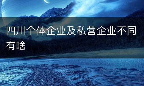 四川个体企业及私营企业不同有啥