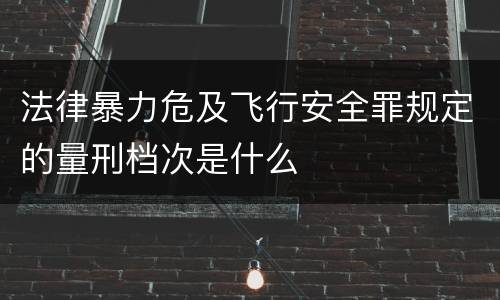 法律暴力危及飞行安全罪规定的量刑档次是什么