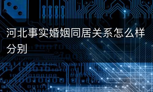 河北事实婚姻同居关系怎么样分别