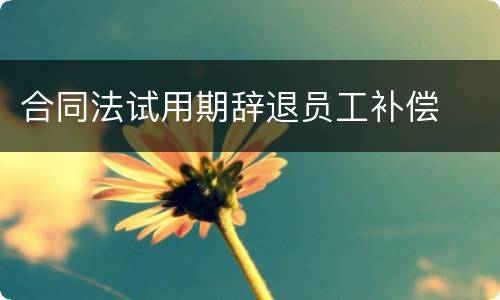 合同法试用期辞退员工补偿