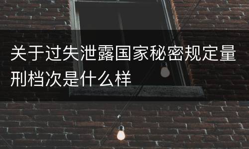 关于过失泄露国家秘密规定量刑档次是什么样