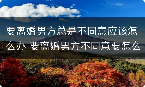要离婚男方总是不同意应该怎么办 要离婚男方不同意要怎么能离的了