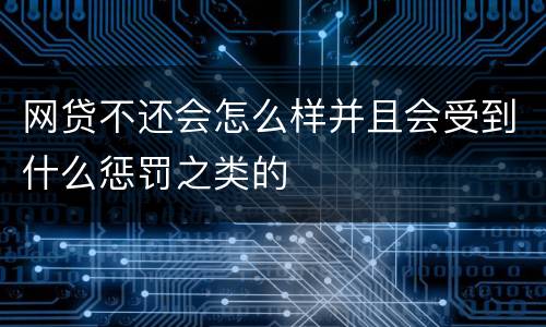 网贷不还会怎么样并且会受到什么惩罚之类的