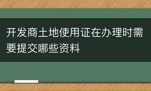 开发商土地使用证在办理时需要提交哪些资料