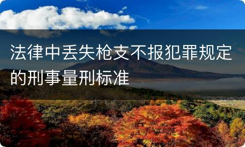 法律中丢失枪支不报犯罪规定的刑事量刑标准
