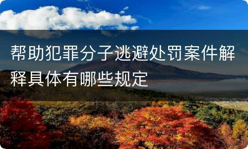 帮助犯罪分子逃避处罚案件解释具体有哪些规定