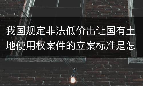 我国规定非法低价出让国有土地使用权案件的立案标准是怎么样规定