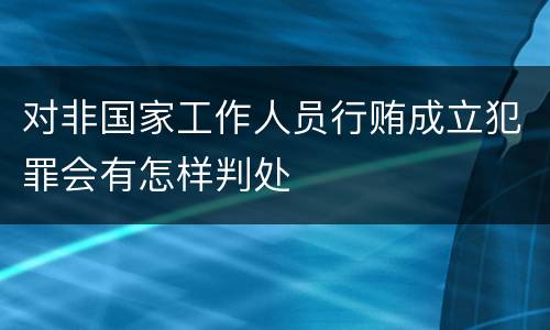 对非国家工作人员行贿成立犯罪会有怎样判处