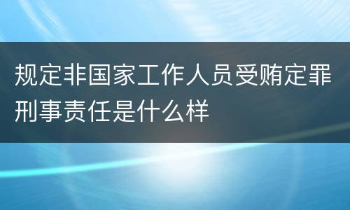 规定非国家工作人员受贿定罪刑事责任是什么样