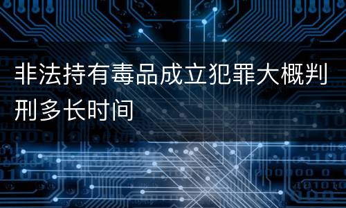 非法持有毒品成立犯罪大概判刑多长时间