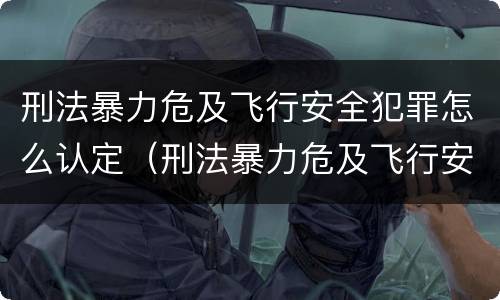刑法暴力危及飞行安全犯罪怎么认定（刑法暴力危及飞行安全犯罪怎么认定的）