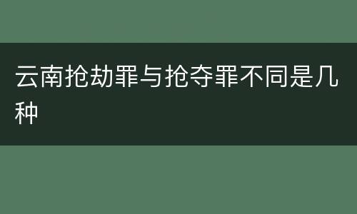 云南抢劫罪与抢夺罪不同是几种