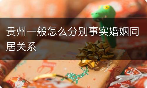 贵州一般怎么分别事实婚姻同居关系
