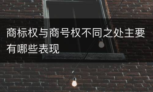 商标权与商号权不同之处主要有哪些表现