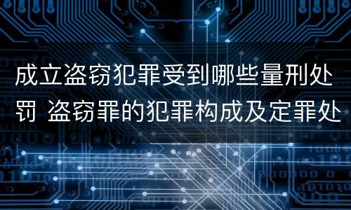 成立盗窃犯罪受到哪些量刑处罚 盗窃罪的犯罪构成及定罪处罚