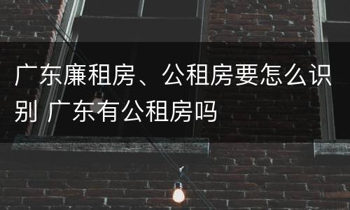 广东廉租房、公租房要怎么识别 广东有公租房吗