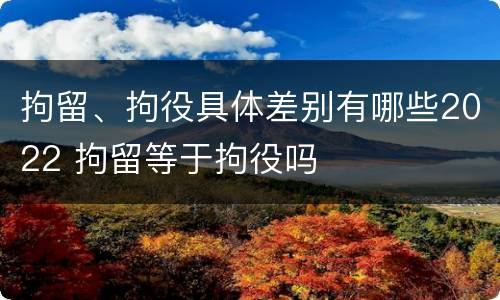 拘留、拘役具体差别有哪些2022 拘留等于拘役吗