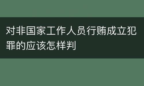 对非国家工作人员行贿成立犯罪的应该怎样判