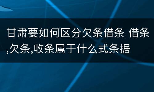 甘肃要如何区分欠条借条 借条,欠条,收条属于什么式条据