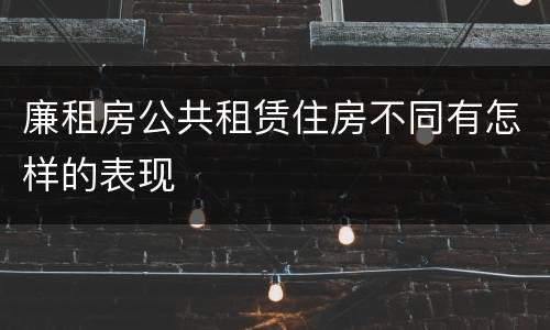 廉租房公共租赁住房不同有怎样的表现