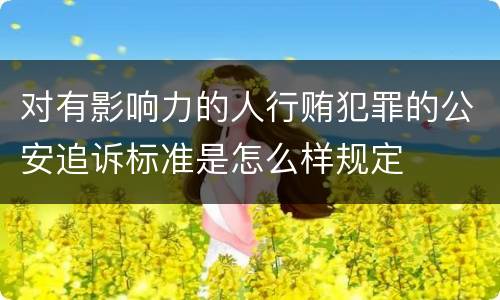 对有影响力的人行贿犯罪的公安追诉标准是怎么样规定