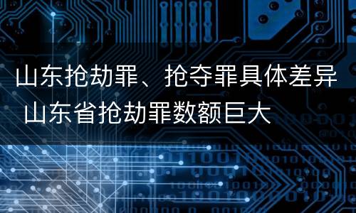 山东抢劫罪、抢夺罪具体差异 山东省抢劫罪数额巨大