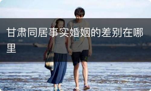 甘肃同居事实婚姻的差别在哪里