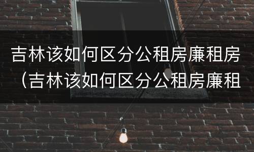 吉林该如何区分公租房廉租房（吉林该如何区分公租房廉租房和商品房）
