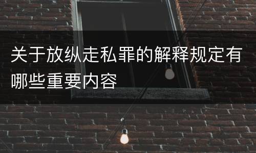 关于放纵走私罪的解释规定有哪些重要内容