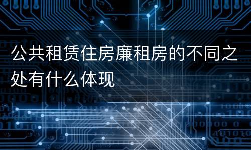 公共租赁住房廉租房的不同之处有什么体现