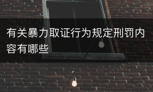 有关暴力取证行为规定刑罚内容有哪些