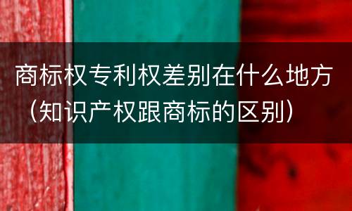 商标权专利权差别在什么地方（知识产权跟商标的区别）