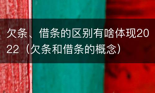 欠条、借条的区别有啥体现2022（欠条和借条的概念）