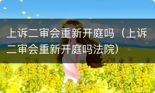 上诉二审会重新开庭吗（上诉二审会重新开庭吗法院）