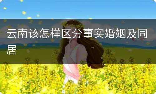 云南该怎样区分事实婚姻及同居