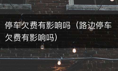停车欠费有影响吗（路边停车欠费有影响吗）