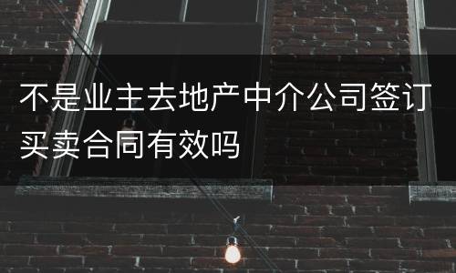 不是业主去地产中介公司签订买卖合同有效吗