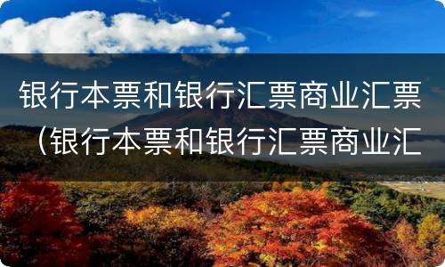 银行本票和银行汇票商业汇票（银行本票和银行汇票商业汇票支票的使用范围）