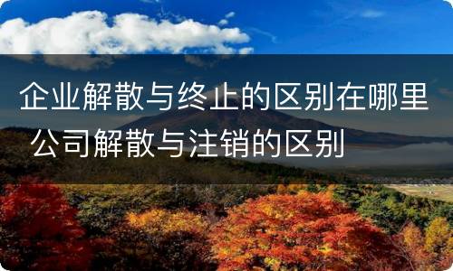 企业解散与终止的区别在哪里 公司解散与注销的区别