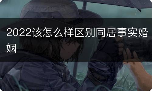 2022该怎么样区别同居事实婚姻