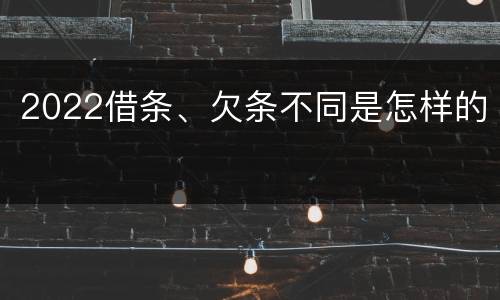 2022借条、欠条不同是怎样的